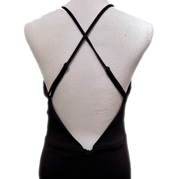 NWT Jason Wu Black Cowl Neck Maxi Halter Dress Open Back Medium